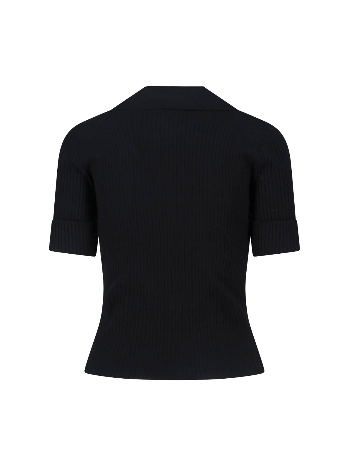 Fitted Black T-Shirt with Round Neckline