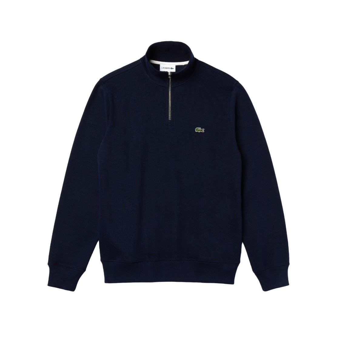 Black High-Neck Sweatshirt with Zip Closure