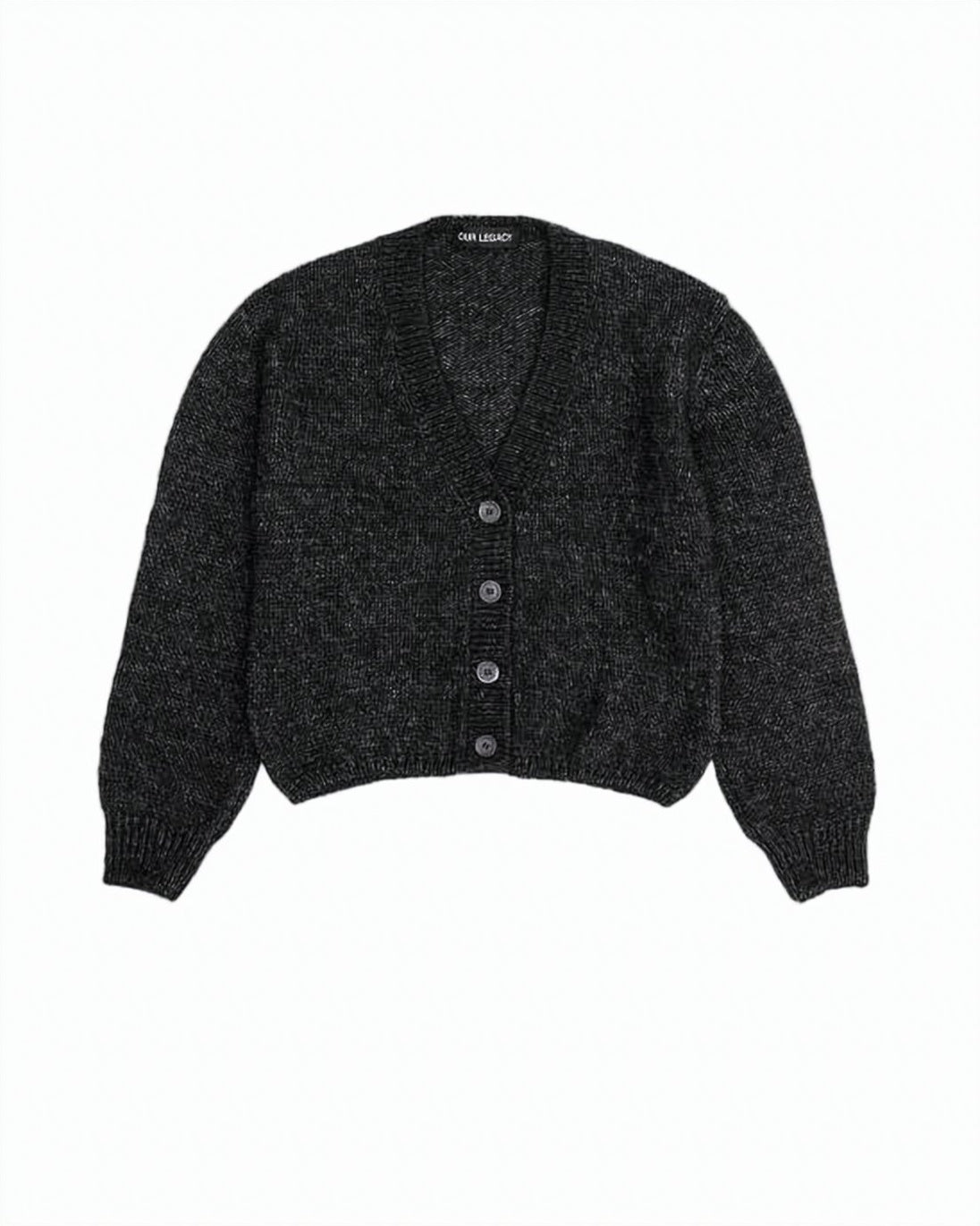 Cropped Cardigan with Deep V-Neckline