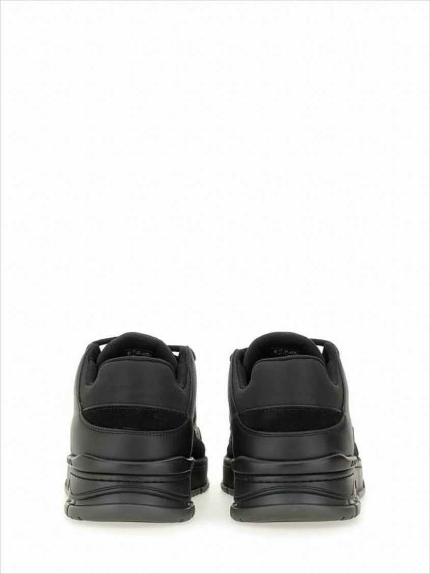 Low-Top Sneakers With Suede Accents And Gold Branding