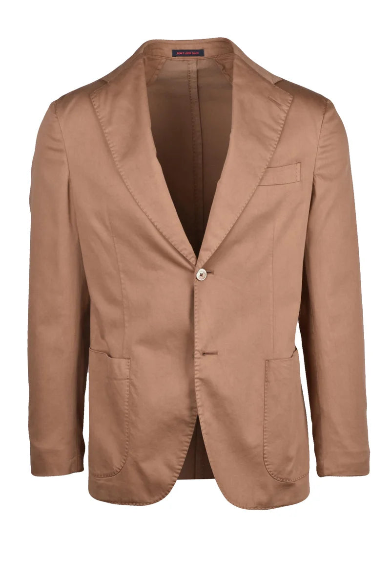 Rounded Jacket Cotton Stretch - Brown