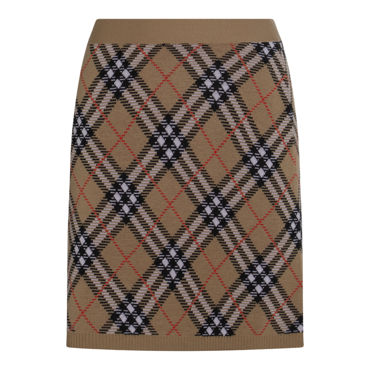 Knee-Length Skirt with Classic Checkered Pattern