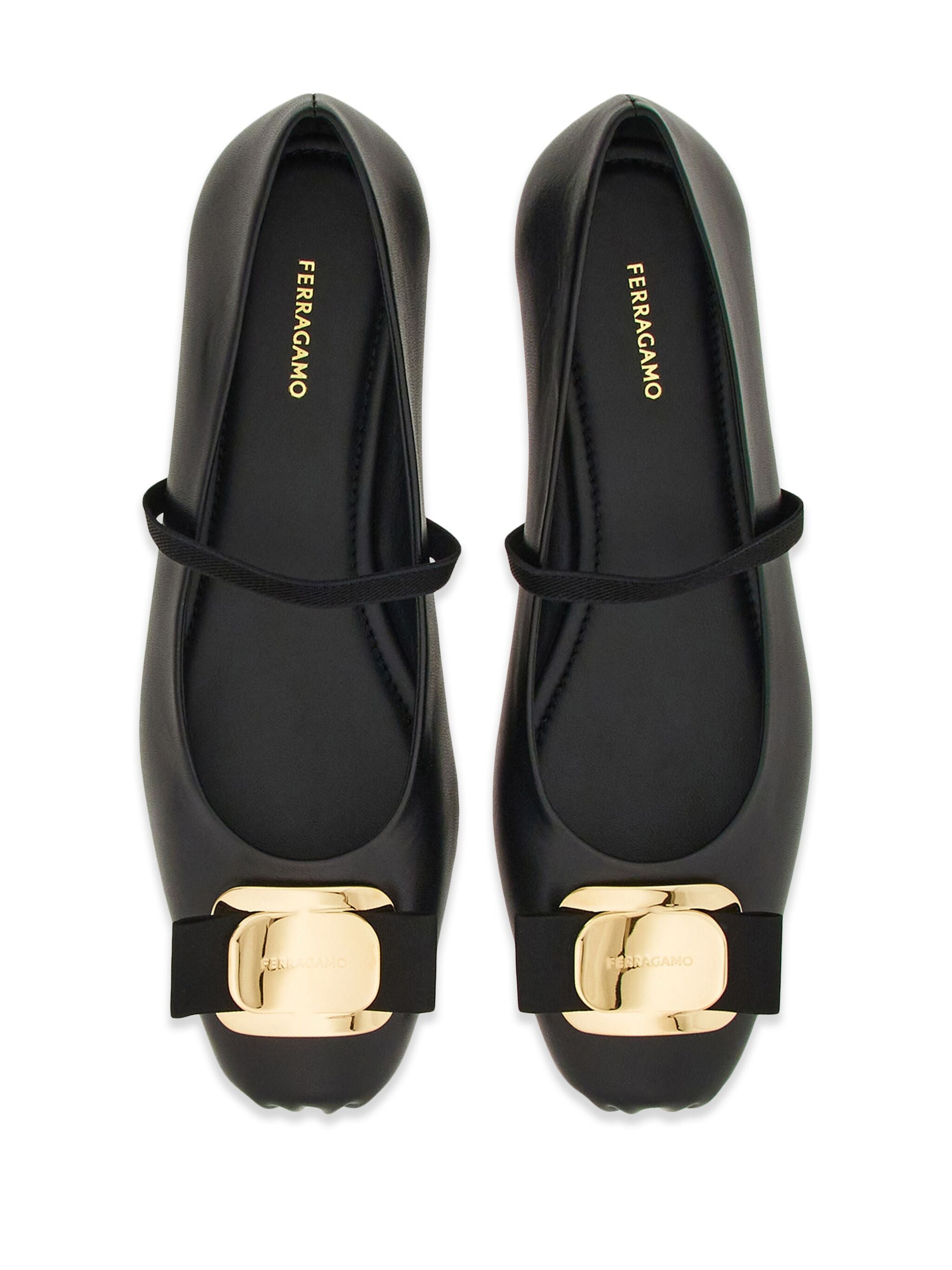 Black Zina Sophisticated Nappa Leather Ballerinas