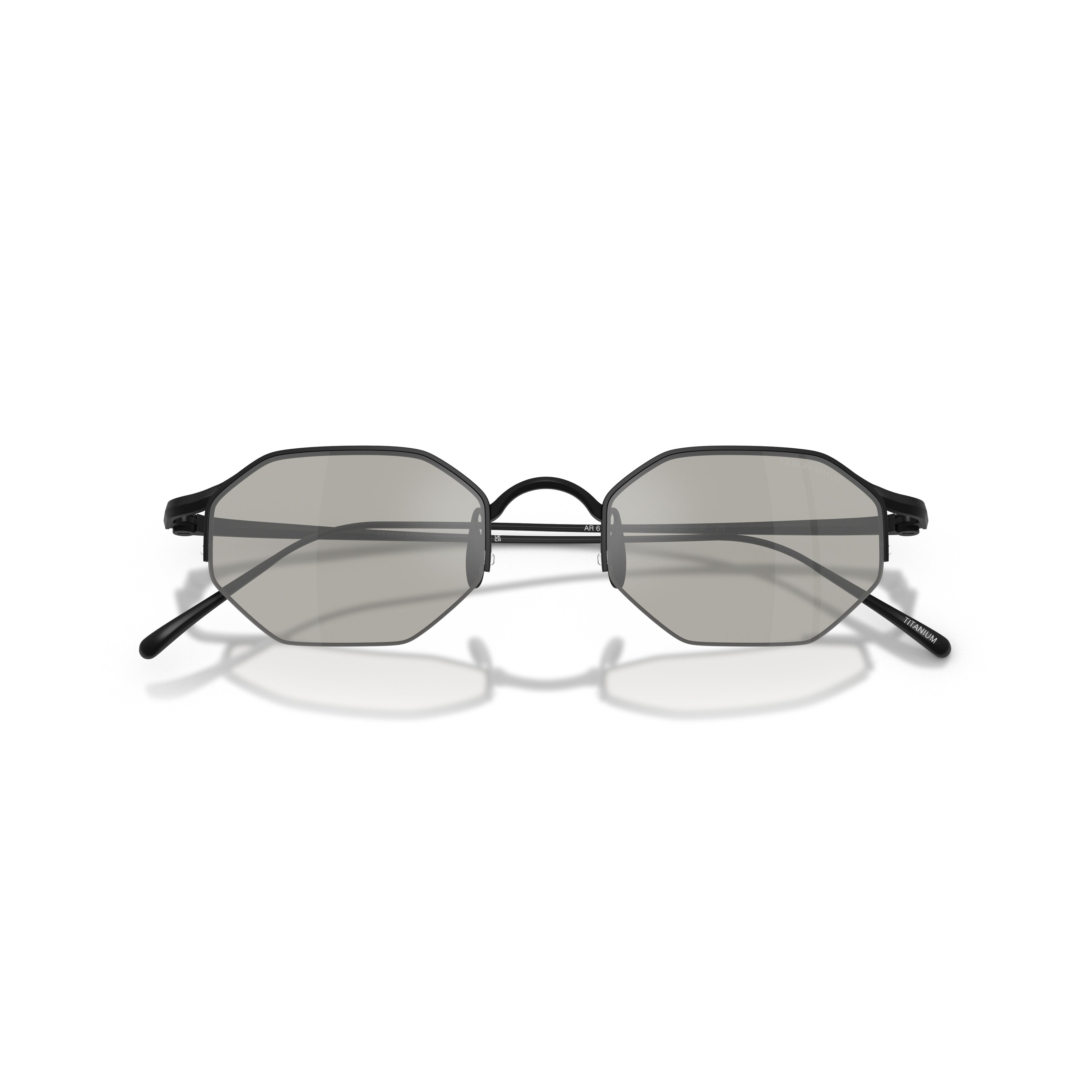 0ar6171t Geometric Octagonal Black Titanium Sunglasses