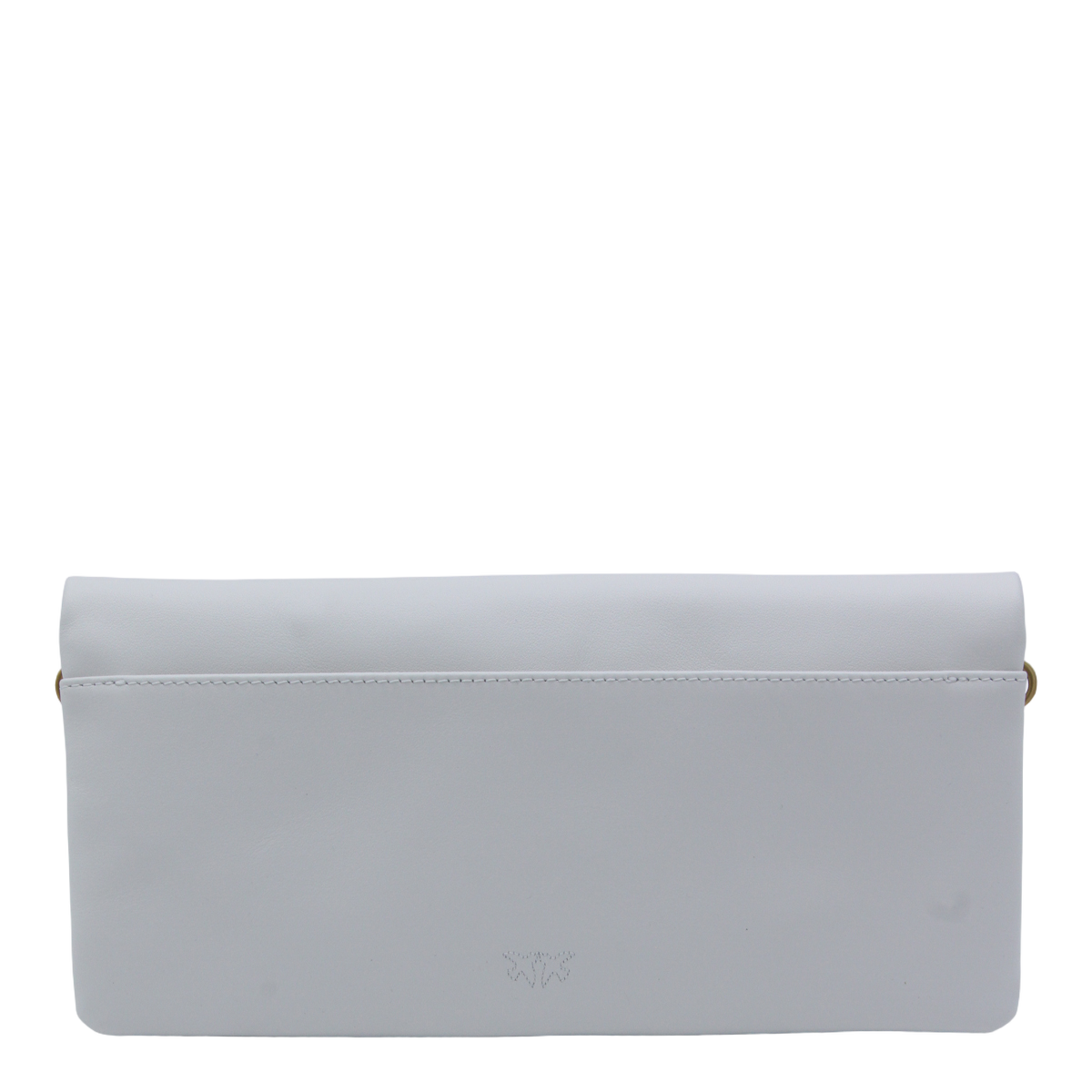 Rectangular White Bag with Gold-tone Clasp
