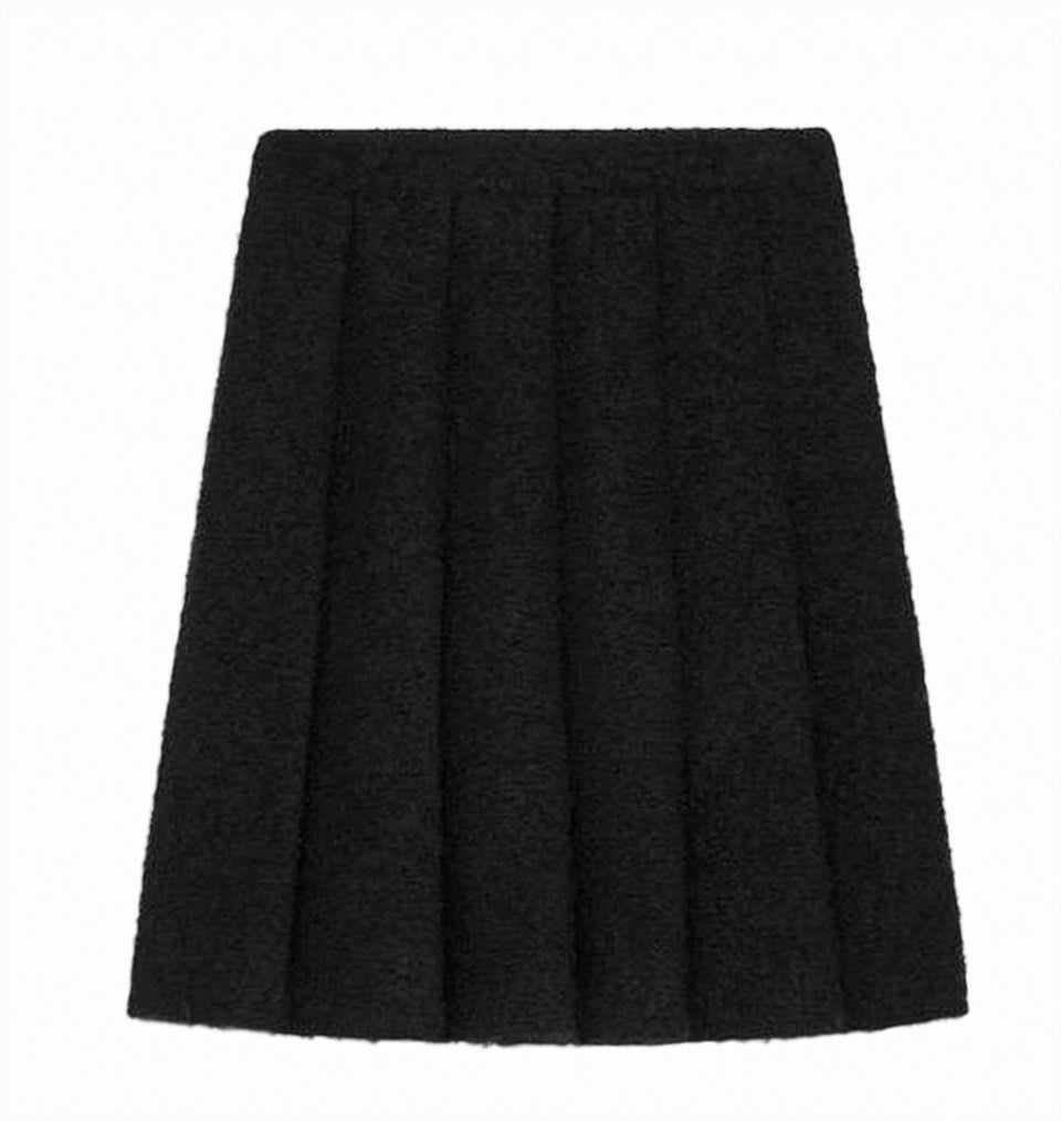 Textured Midi Skirt With Vertical Panel Detailing
