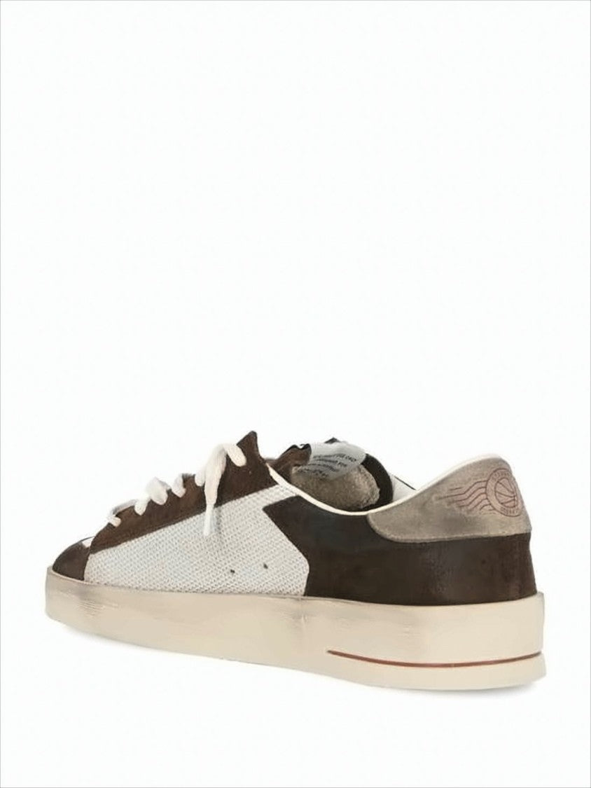 Low-Top Sneakers with Suede Overlays and Signature Star Emblem
