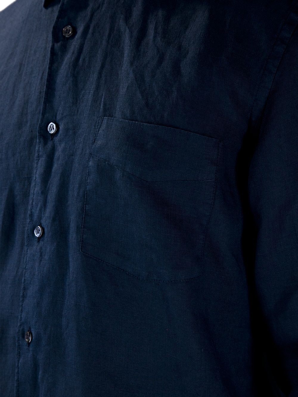 Linen Long-Sleeved Shirt with Classic Collar