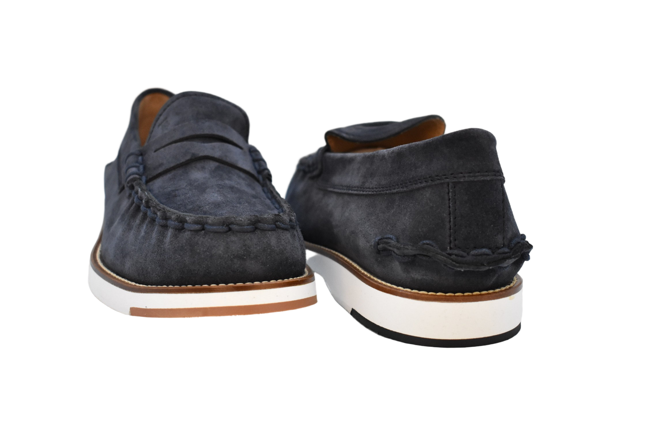 Moccasin-Inspired Blue Flat Shoes