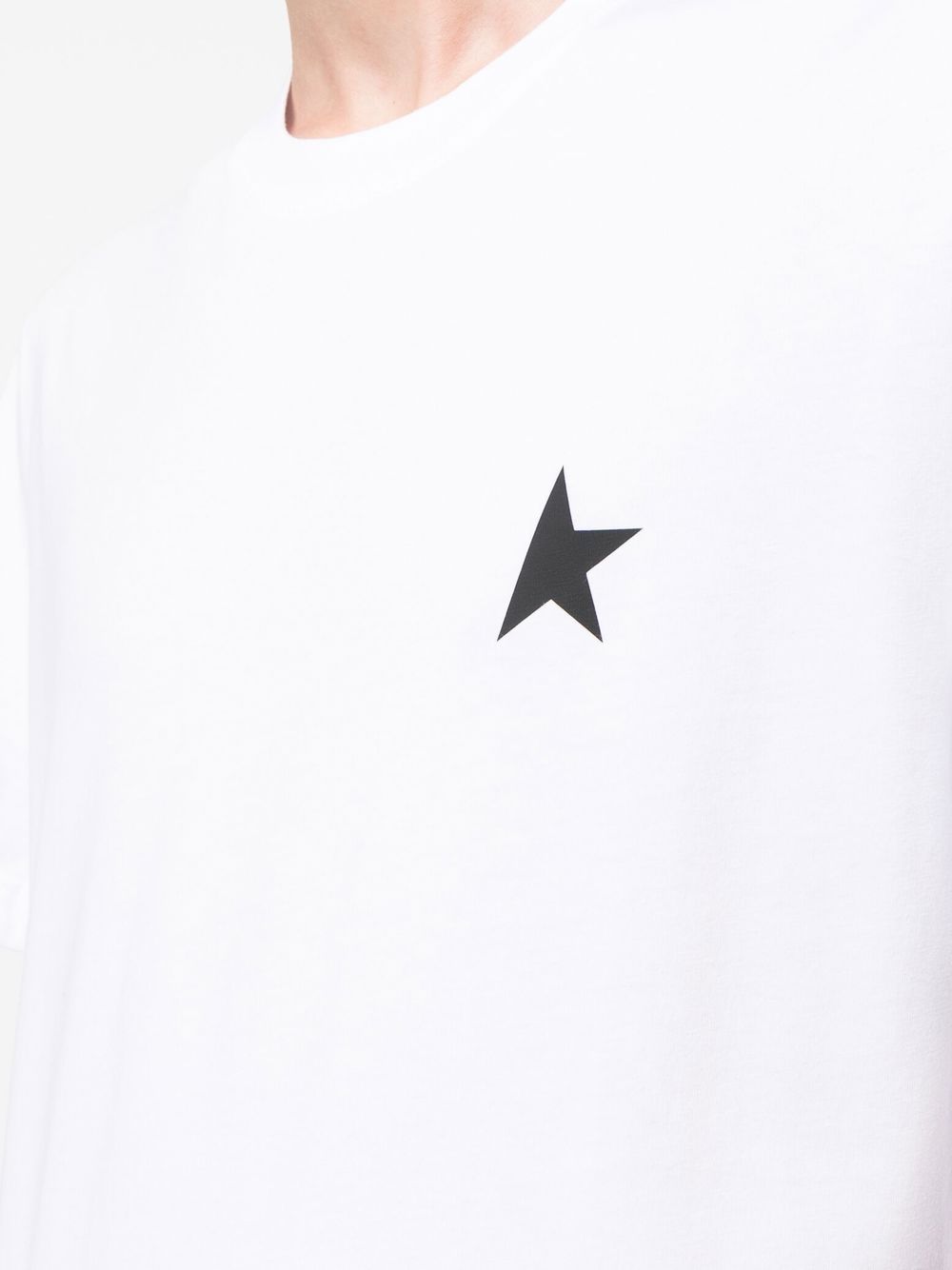 White Short-Sleeve T-Shirt in Silk-Nylon Blend