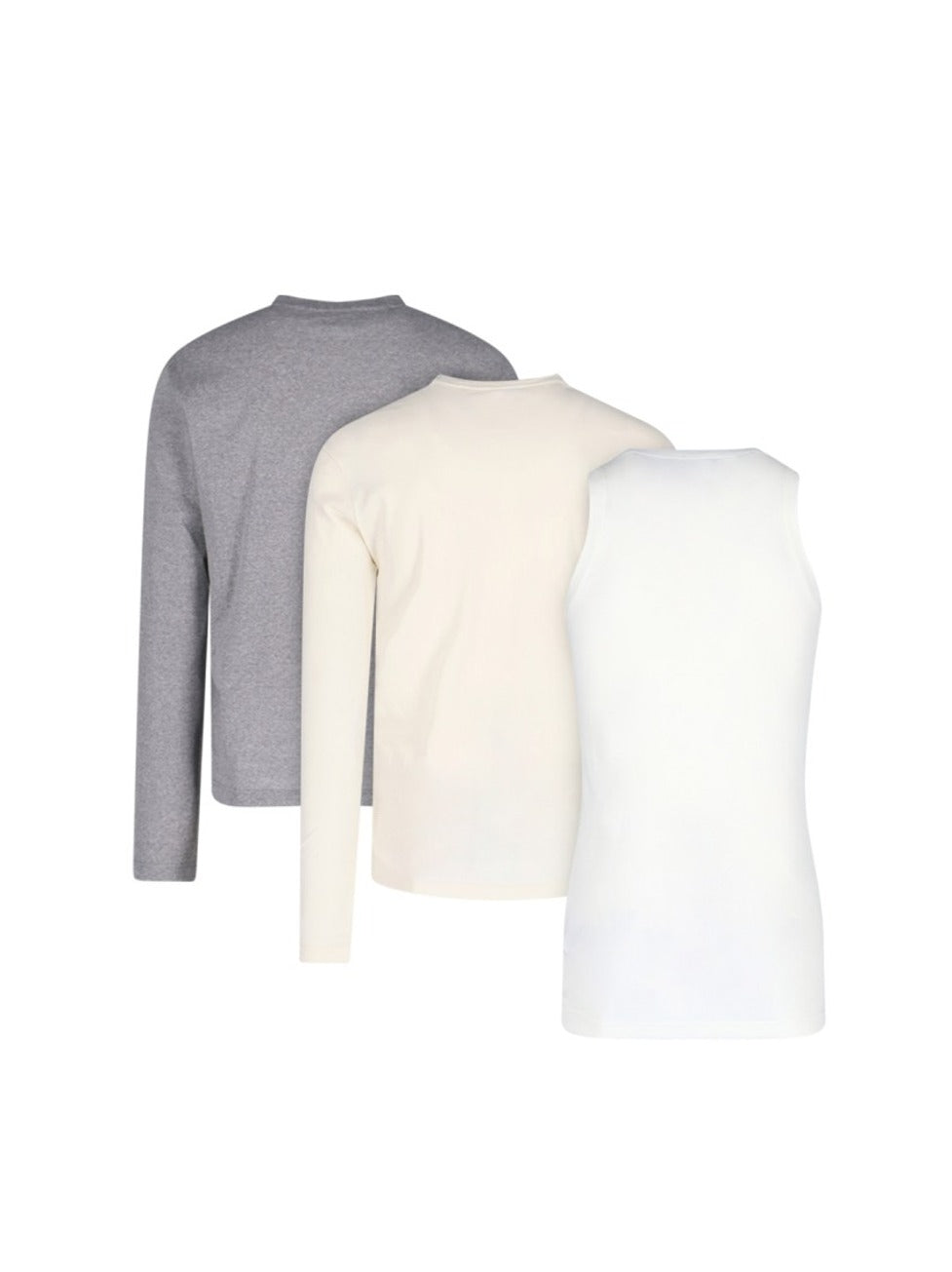 Cotton T-Shirt and Tank Top Set in Neutral Shades