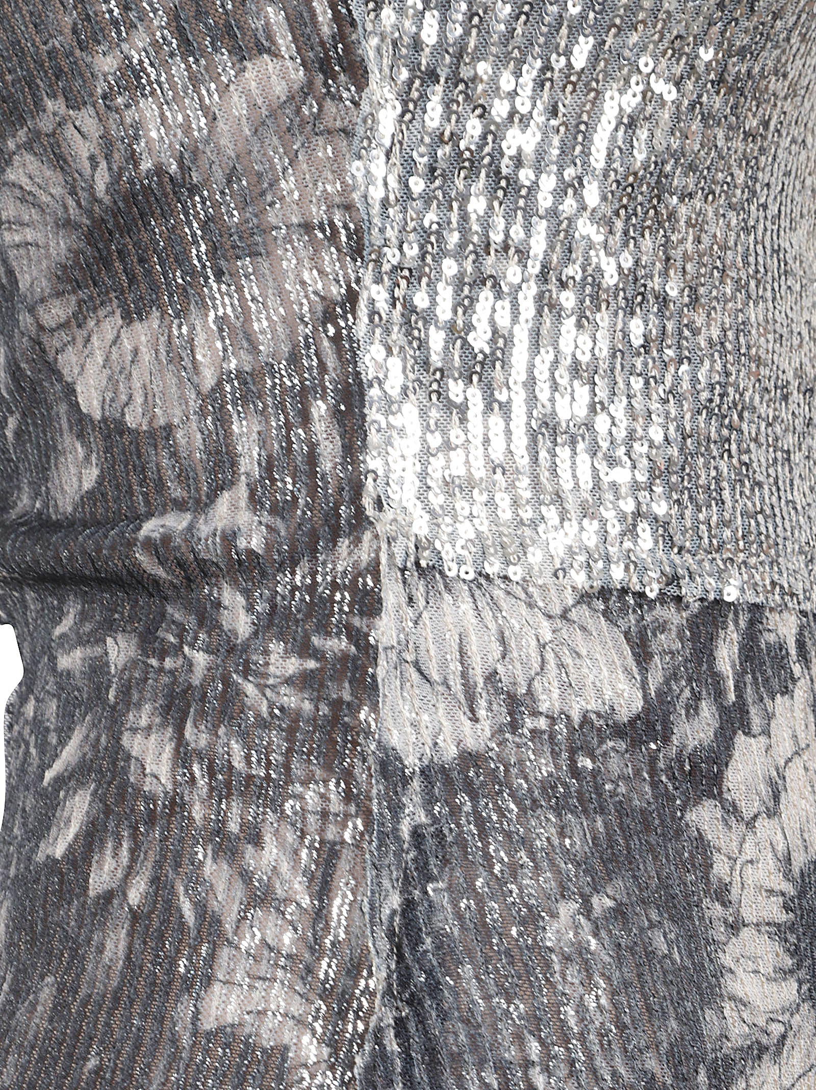 Patchwork Sleeveless Top with Shimmering Sequin Accents