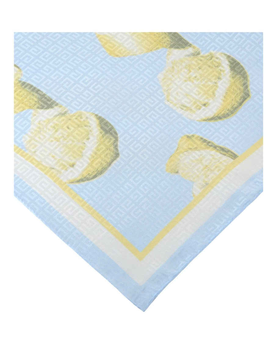 4G And Lemon-Print Shawl In Silk