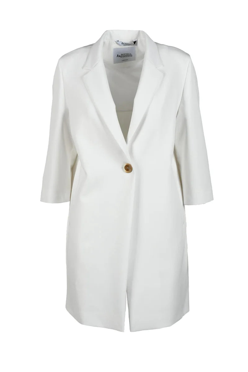 Structured White Coat with Single Button
