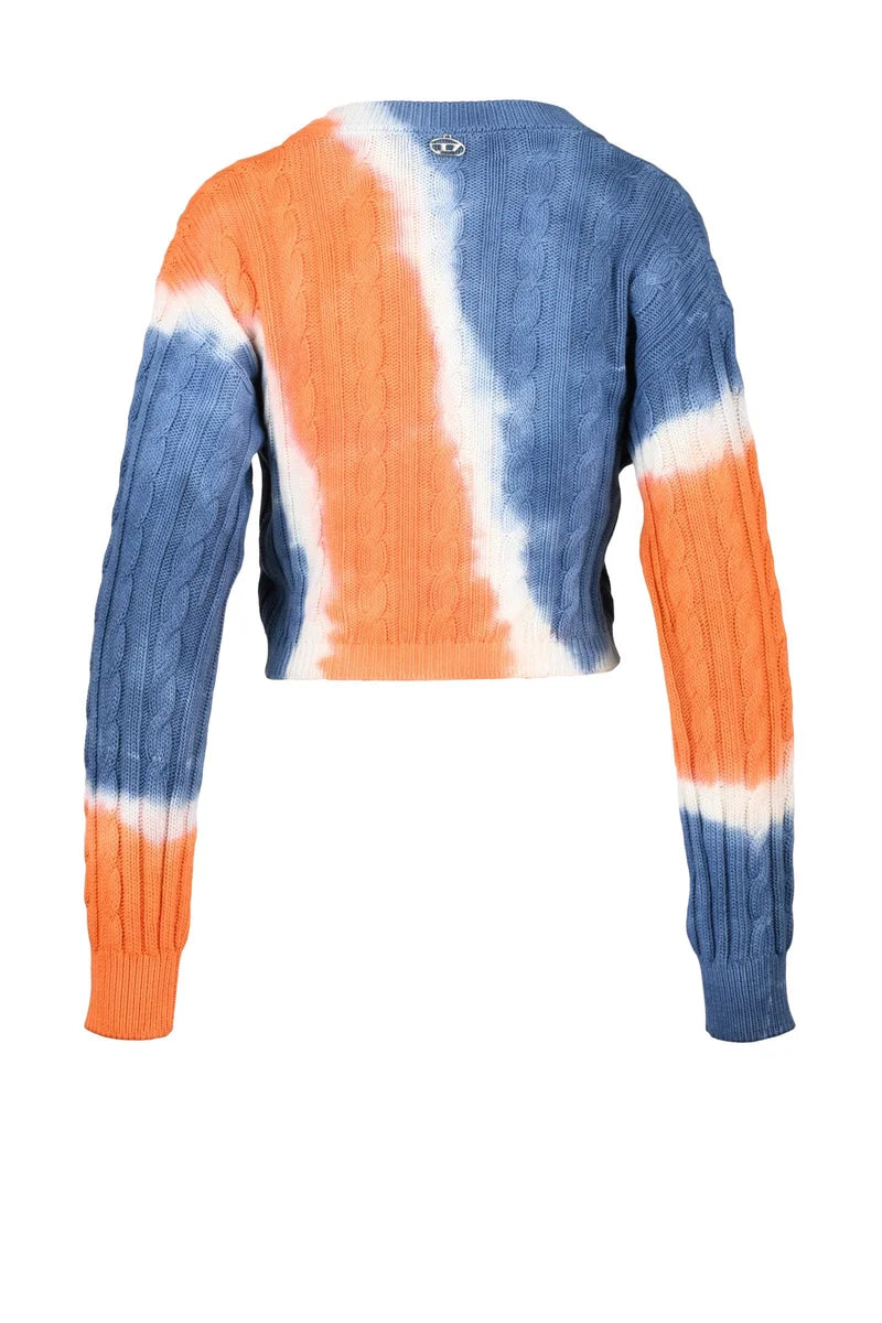 Short Sweater Cotton - Sky Blue/Orange
