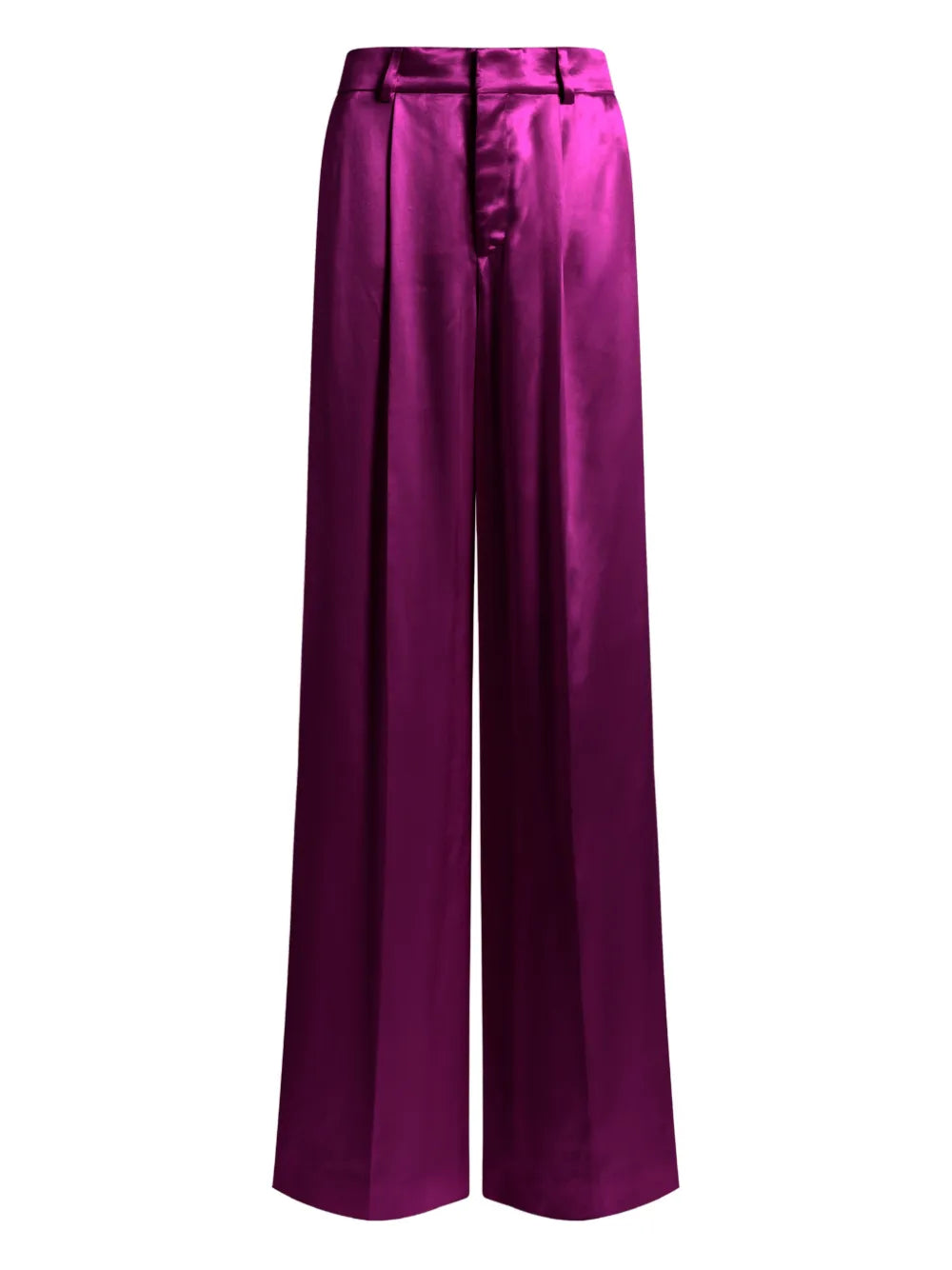 Wide-Leg High-Waist Pants with Front Pleats