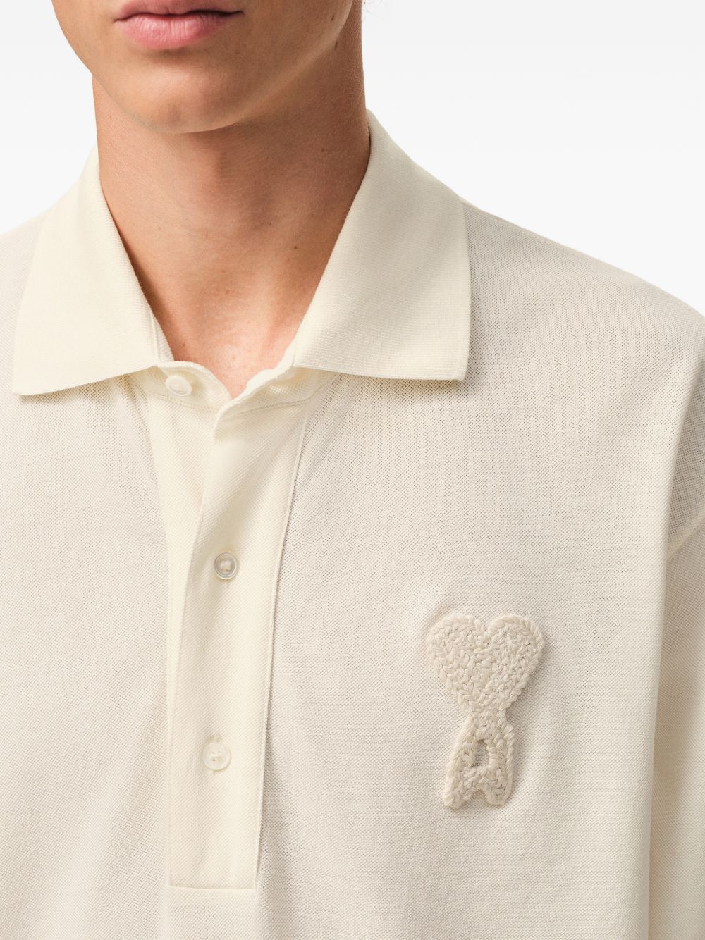 Boxy-Fit Piqué Knit Polo Shirt