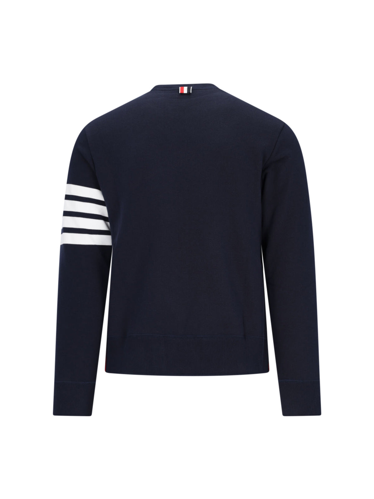 "4-Bar" Crew Neck Sweatshirt, In Blue Cotton
