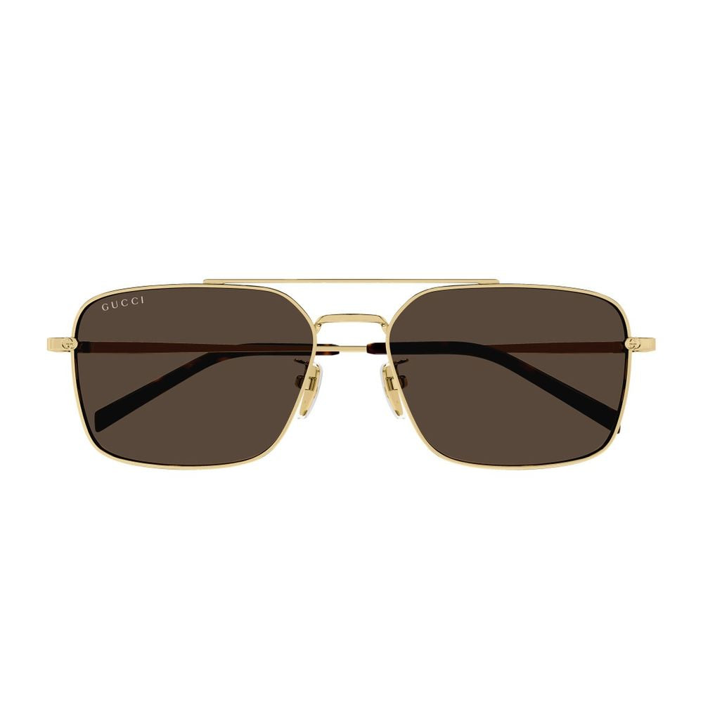 Gg1957Sa Institutional Logo Line Caravan-Shaped Gold Metal Sunglasses