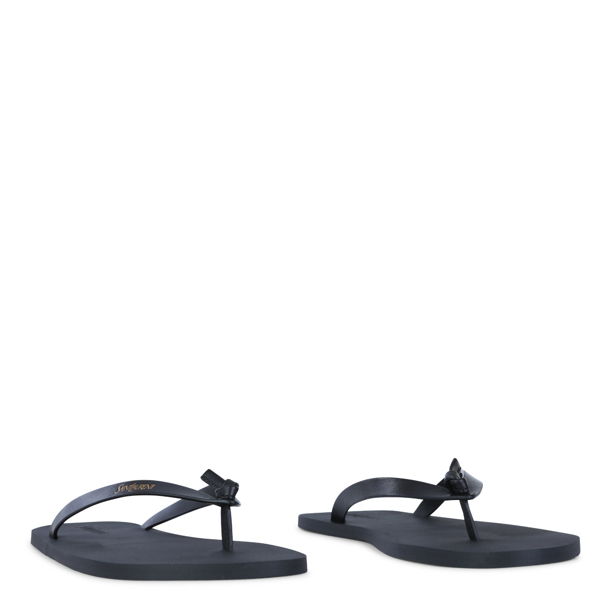 Black Leather Flats