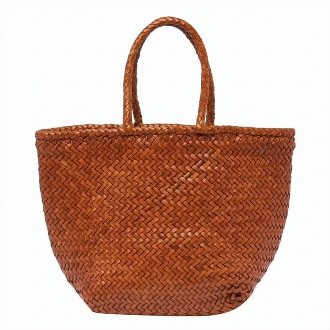Woven Buffalo Leather Small Tote Bag