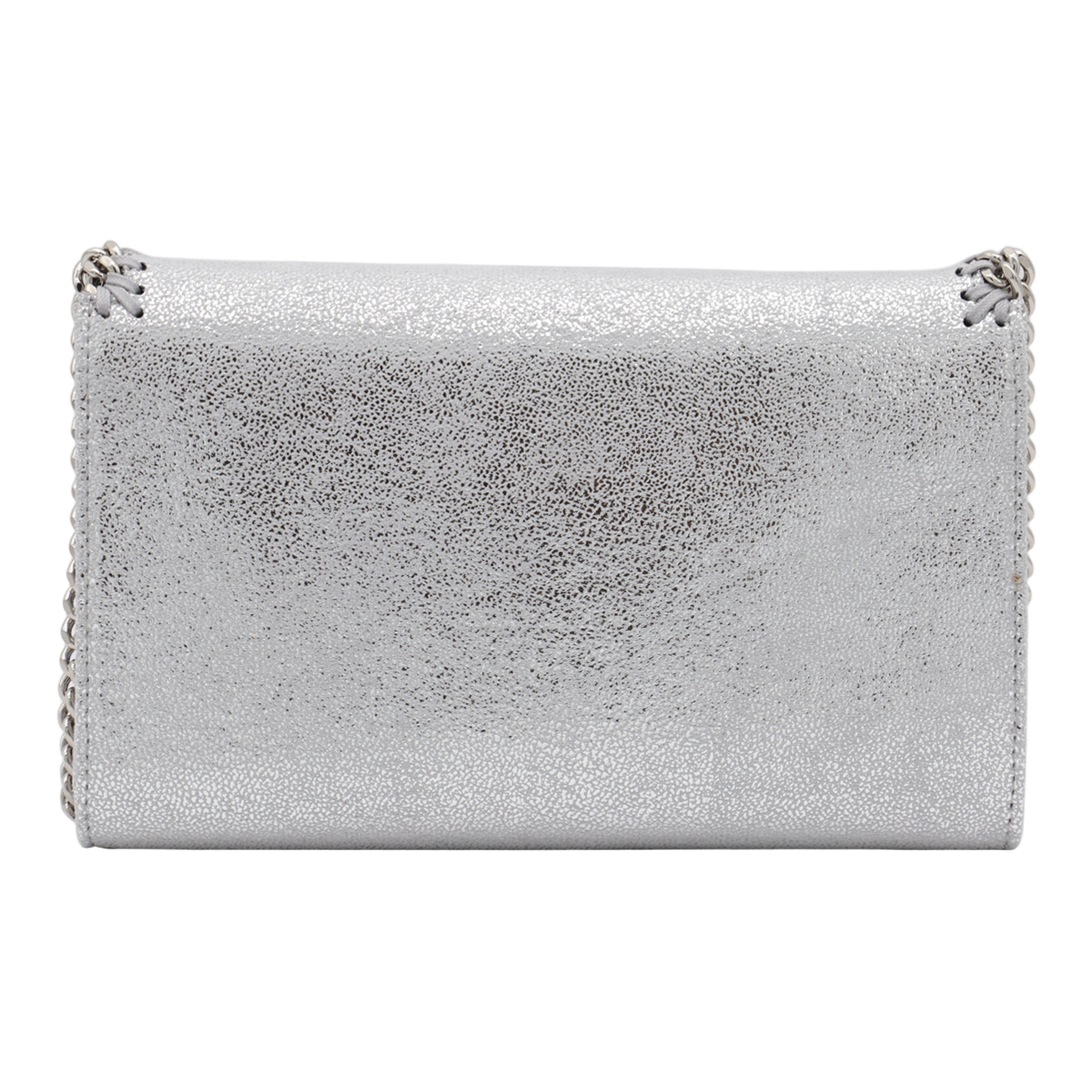 Elegant Silver Rectangular Bag with Whipstitch Detail