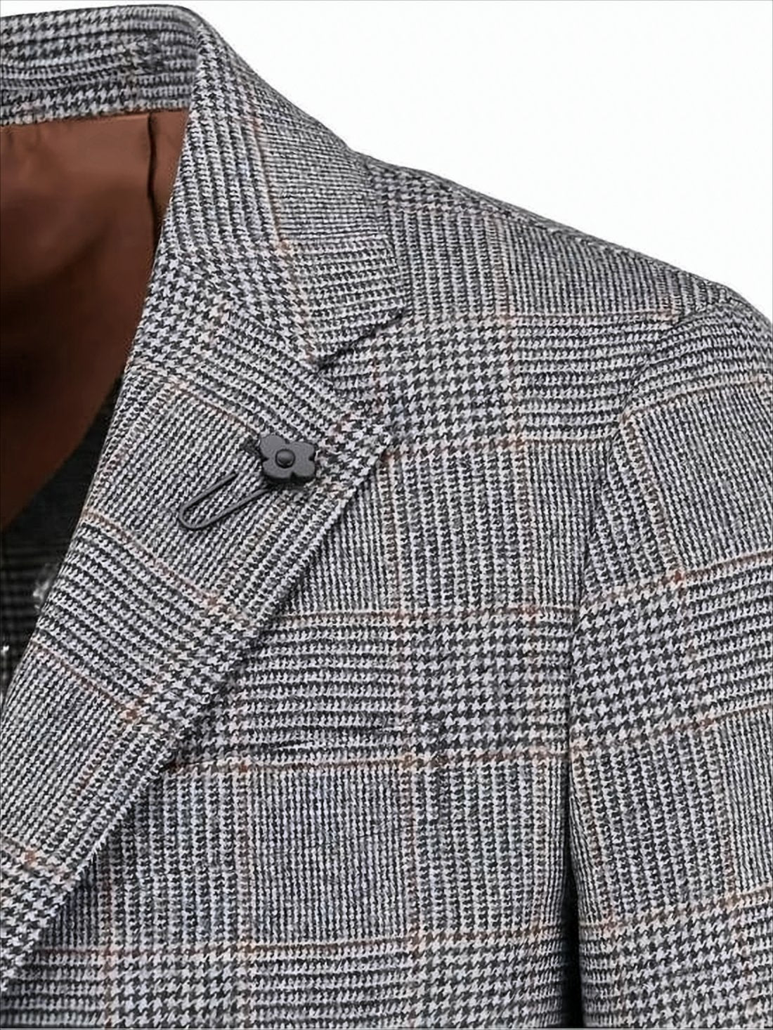 Classic Checkered Tailored Suit Jacket