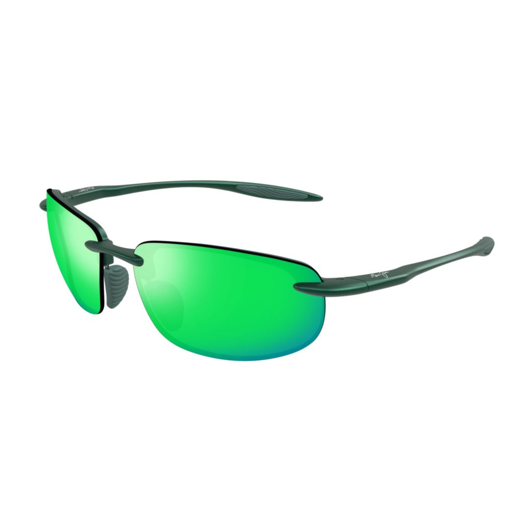 Hookipa Ultra Rimless Sunglasses with Vibrant Green Mirrored Lenses