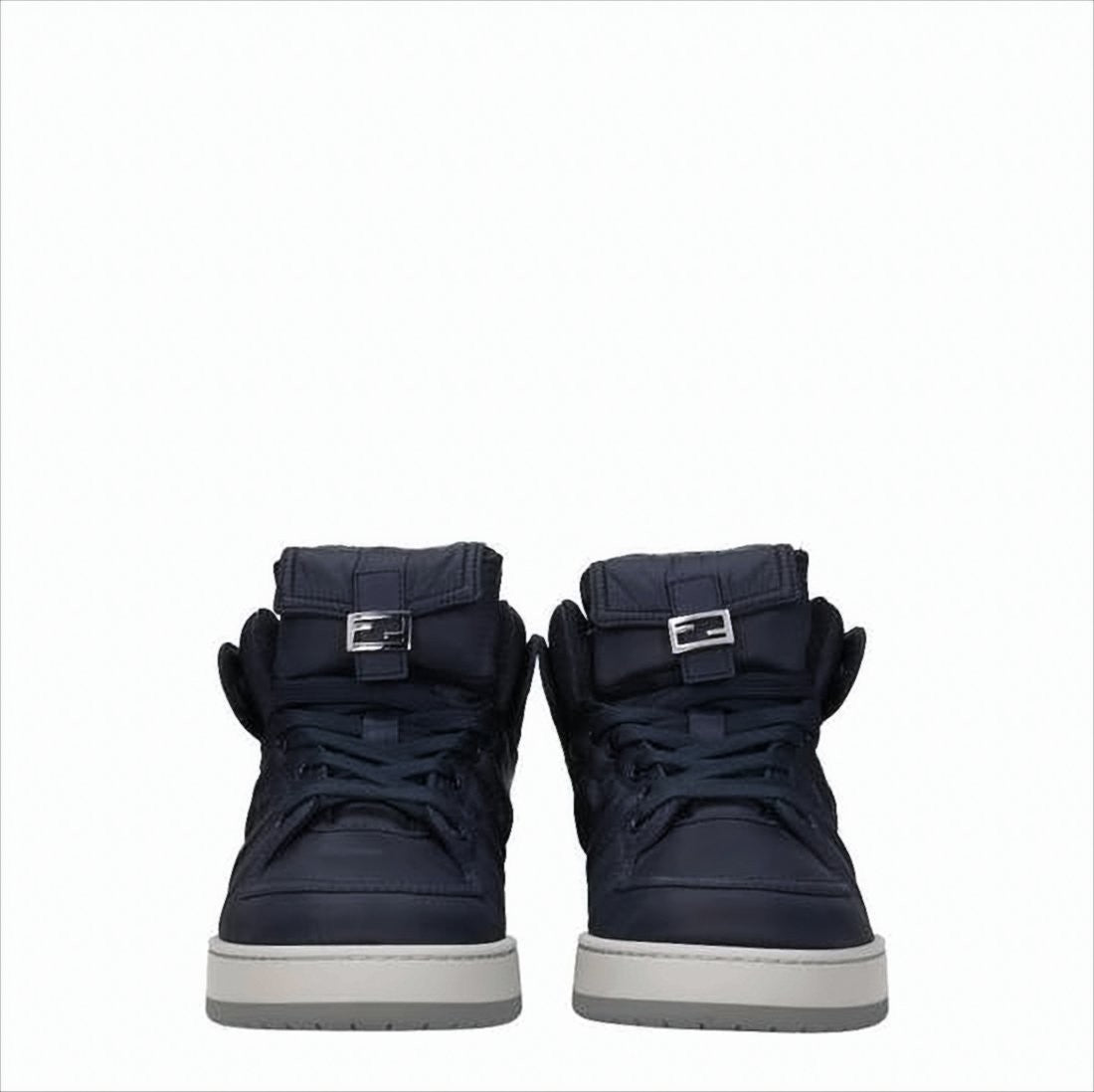 Mid-Top Sneakers with Metallic Buckle Accents