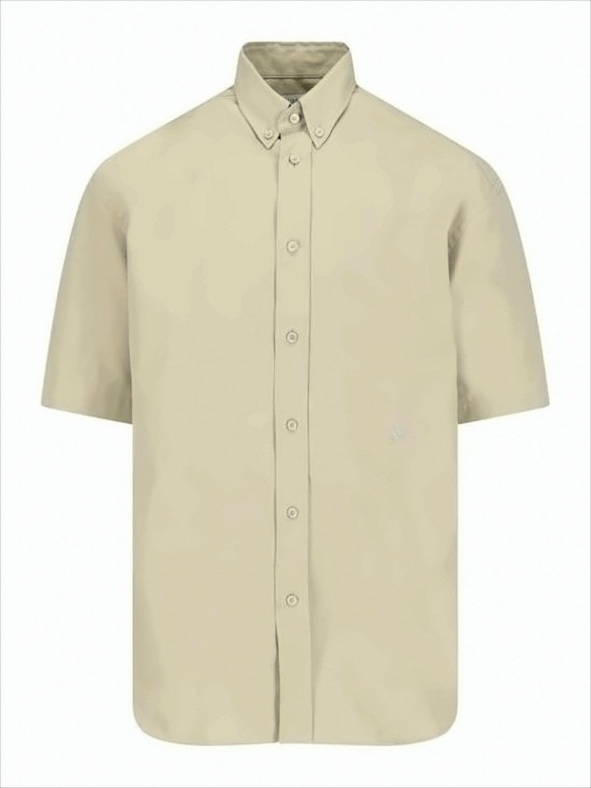 Classic Short-Sleeved Cotton Shirt With Button-Down Collar