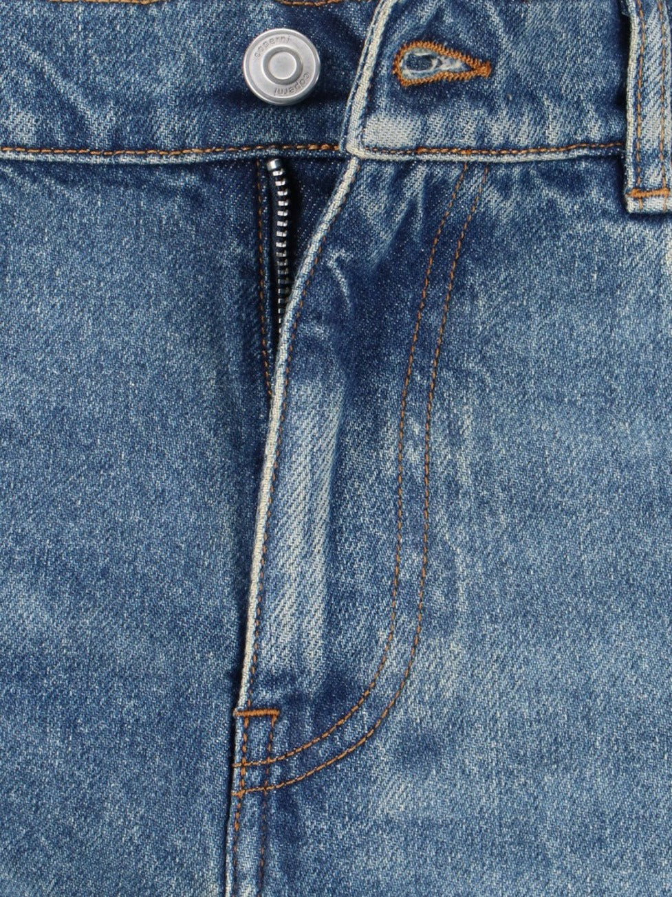 High-Waisted Light Blue Straight-Leg Jeans