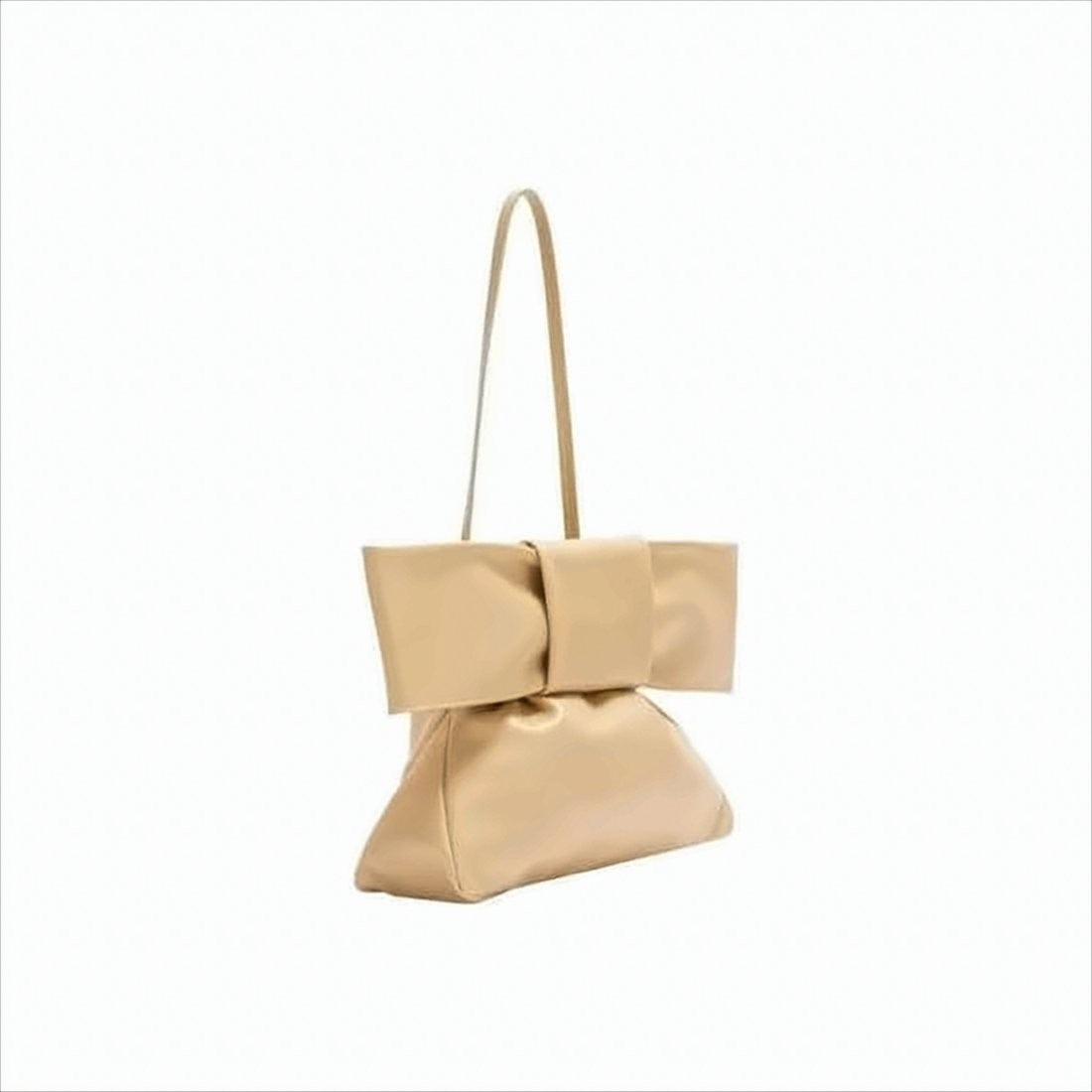 Sculptural Calf Leather Shoulder Bag with Oversized Bow Detail