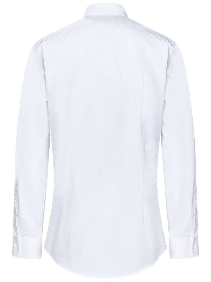 Slim Fit White Cotton Poplin Shirt
