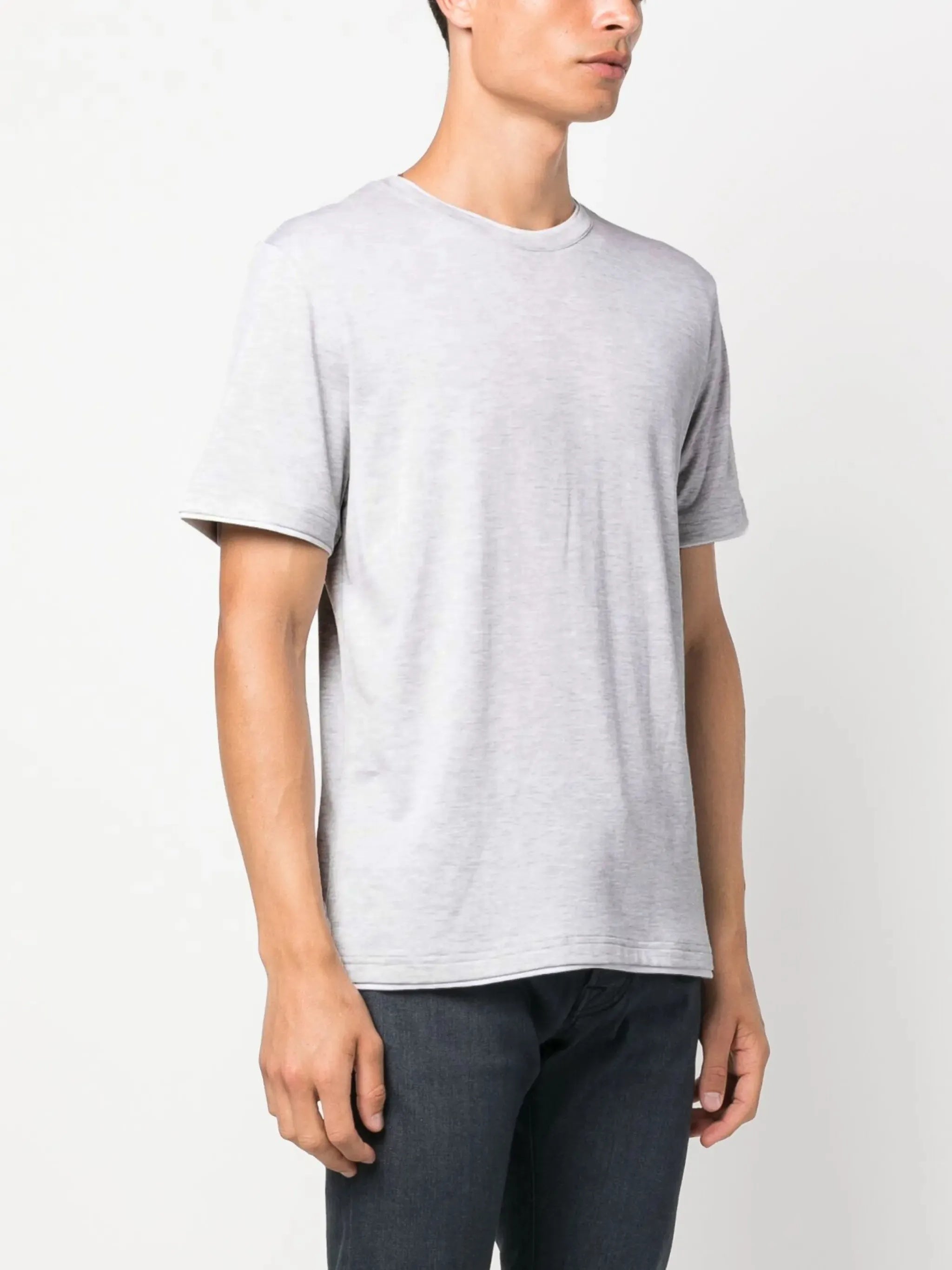 Classic White Heathered Cotton T-Shirt