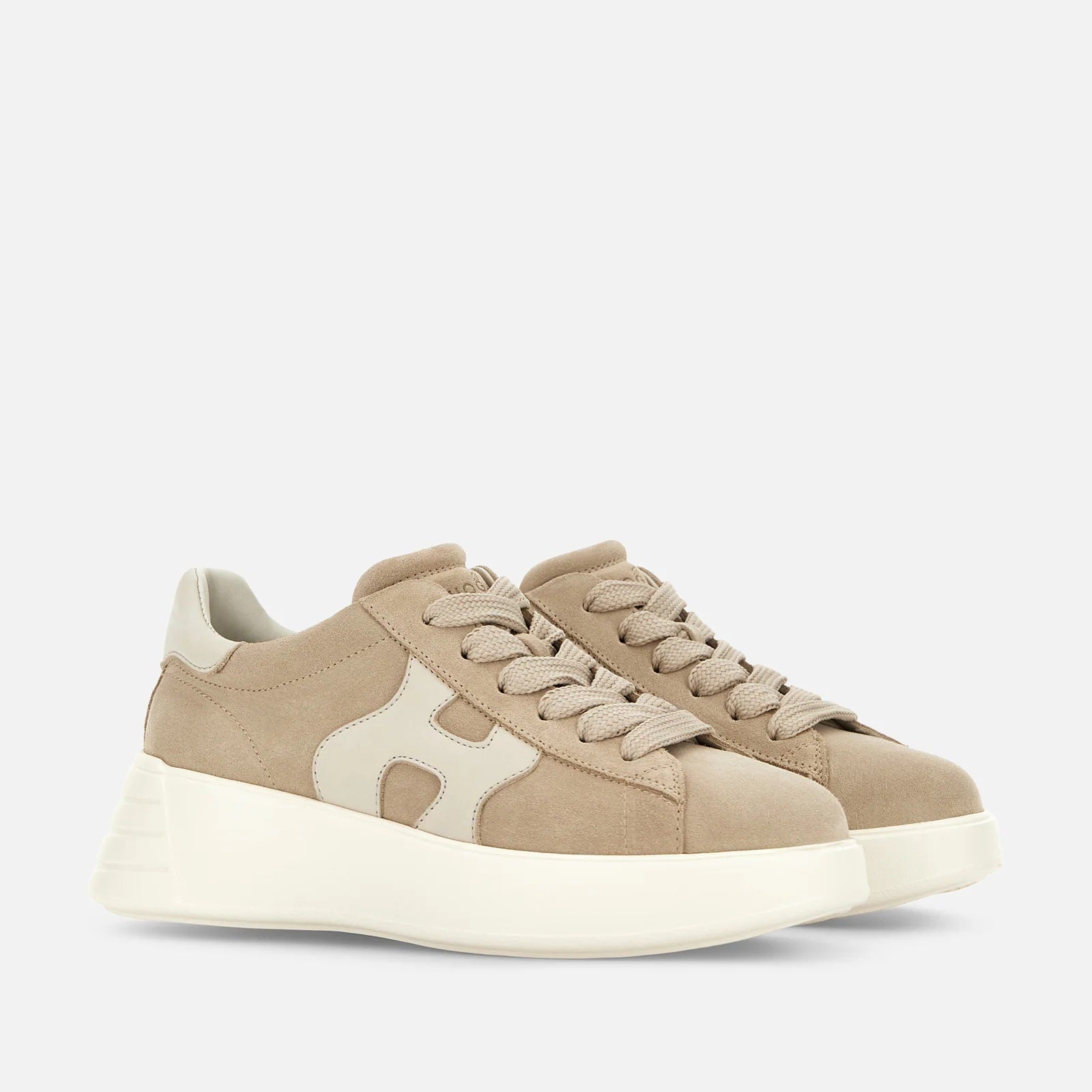 Beige Cream Rebel H562 Lace-Up Sneakers