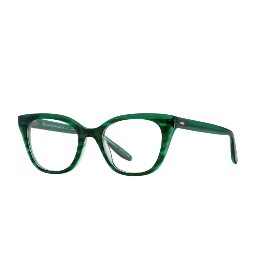 Ginnie Translucent Green Cat-Eye Eyeglasses with Gold Accent