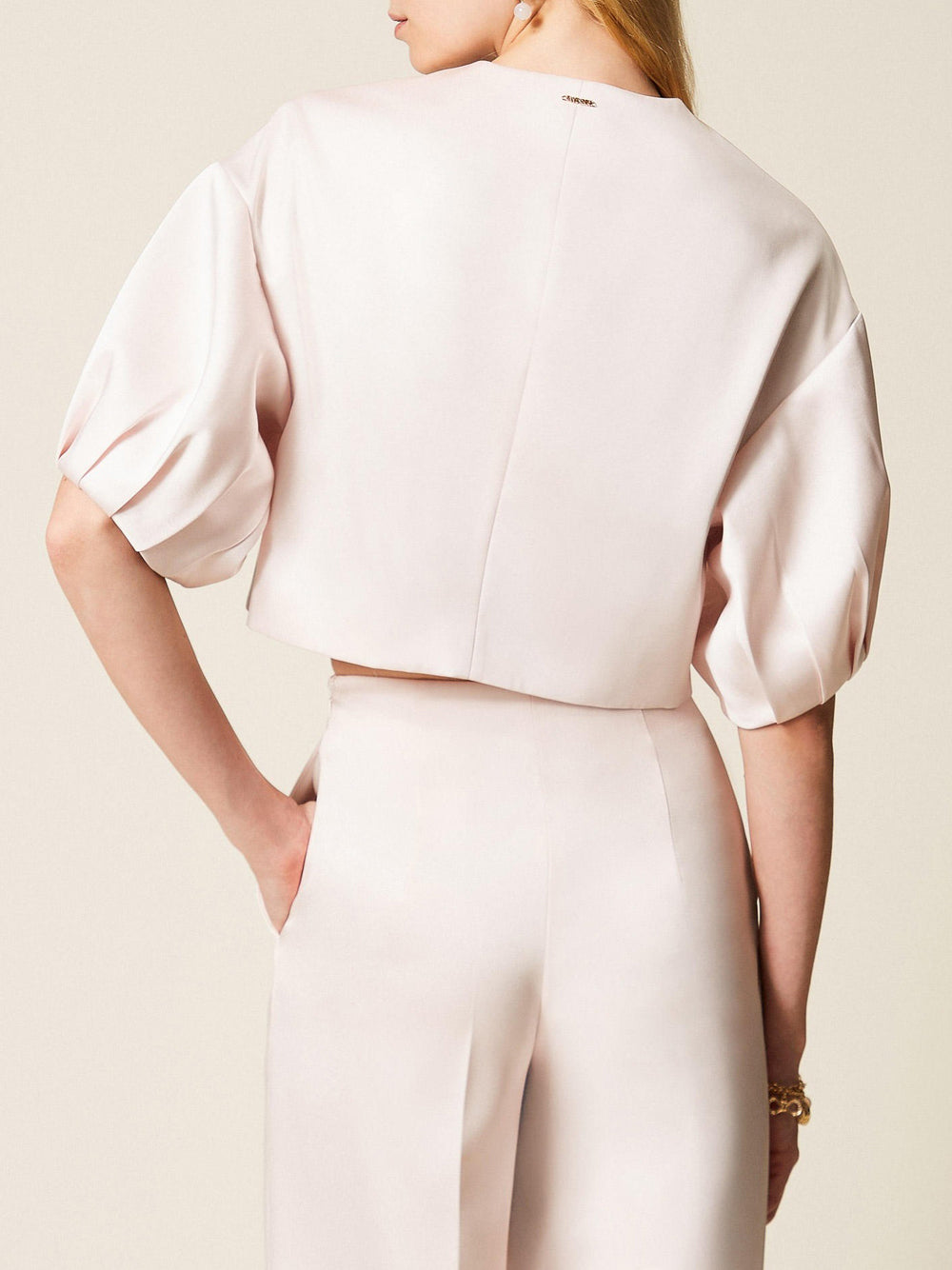 Cropped Puff Sleeve Jacket