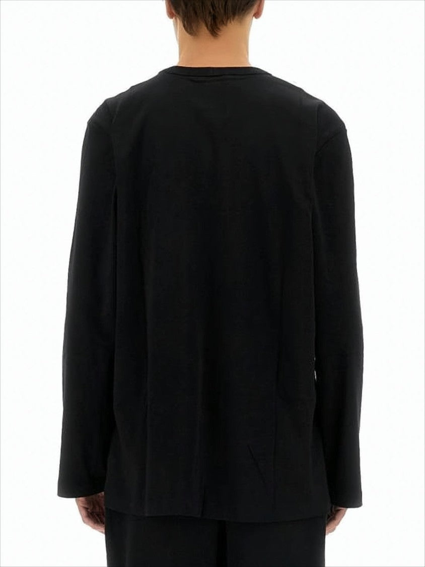 Long-Sleeve Black T-Shirt With Tonal Branding