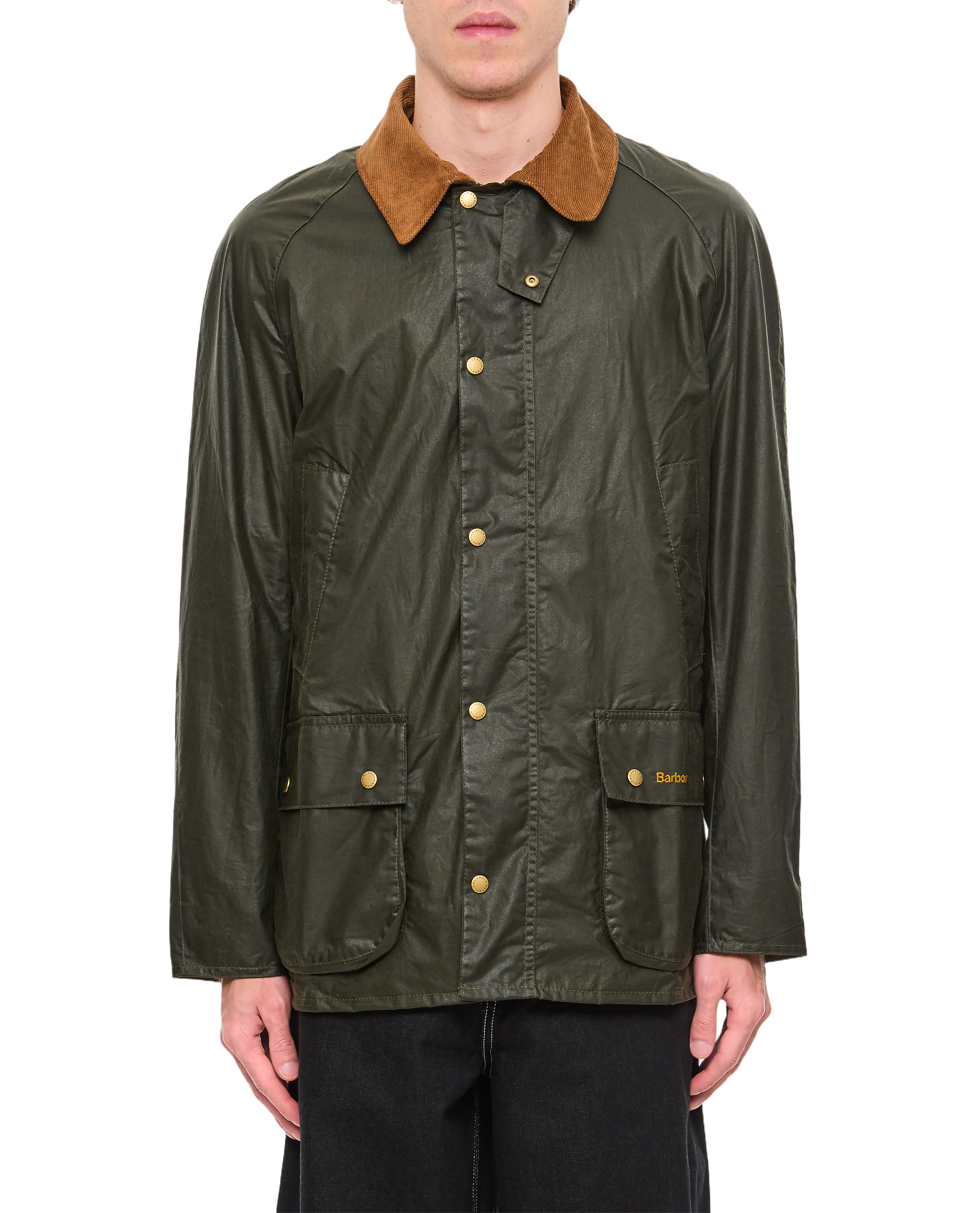 Green Zip Snap Button Coat