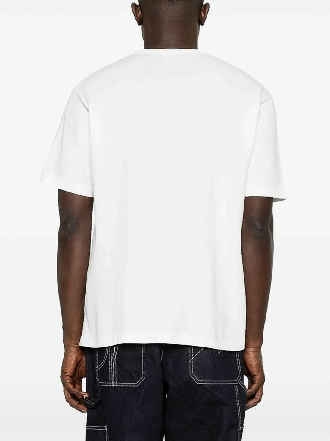 White Cotton T-Shirt with Heart Graphic