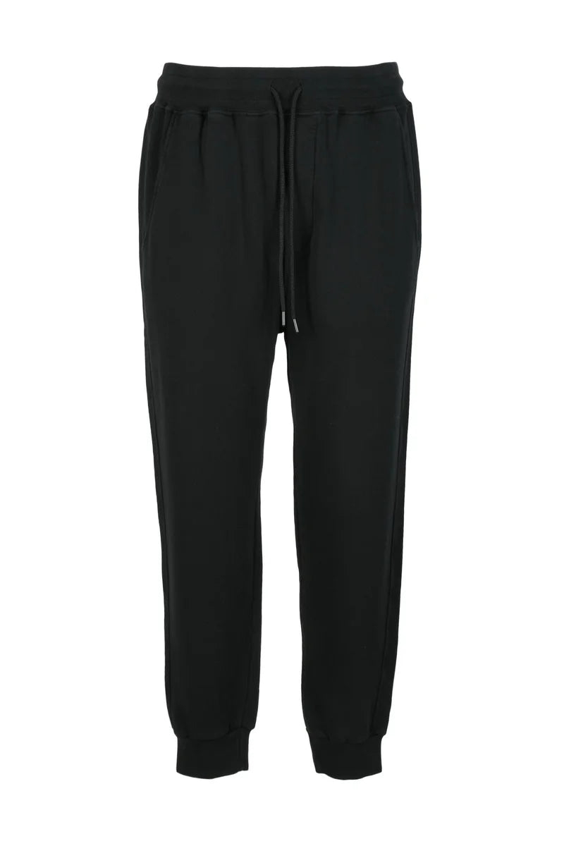 Relaxed-Fit Black Sweatpants with Adjustable Waistband