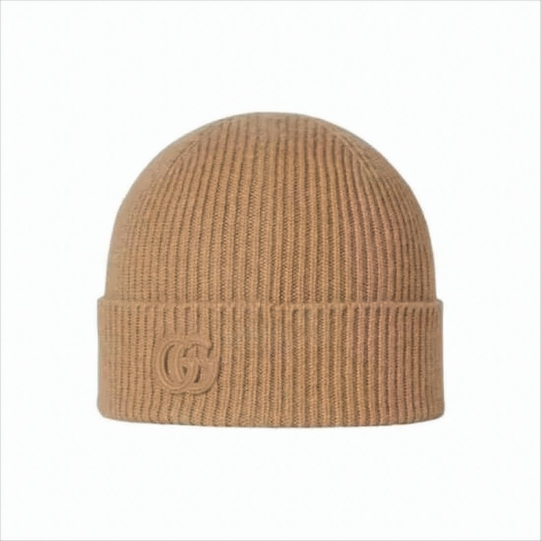 Ribbed Cashmere Beanie with Embossed Detail