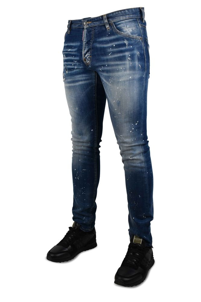 Slim-Fit Distressed Denim Jeans with Signature Details