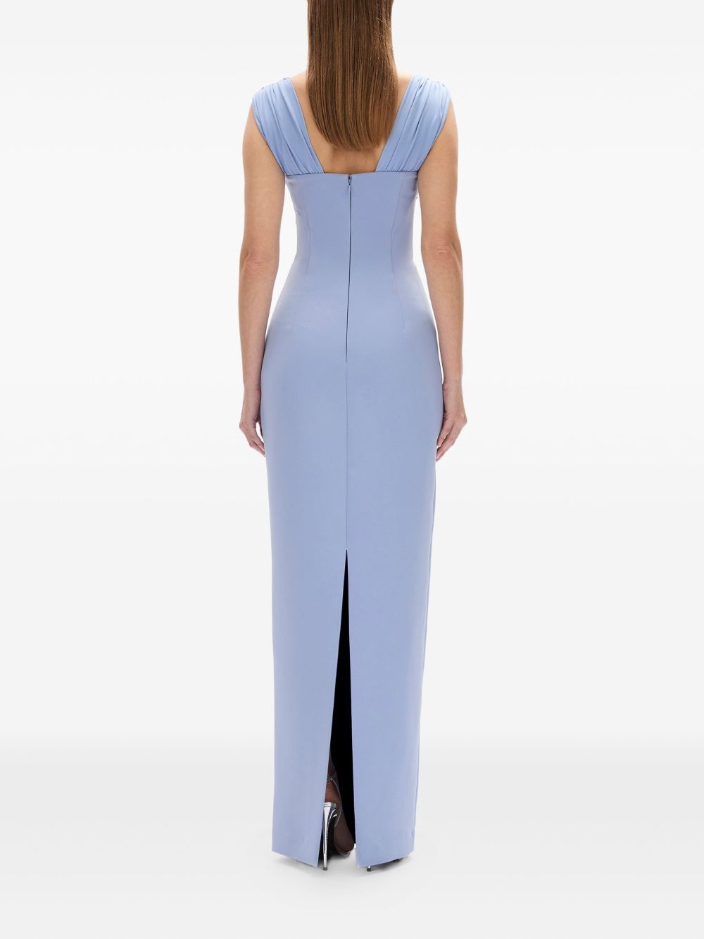 Fitted Column Dress with Straight Neckline