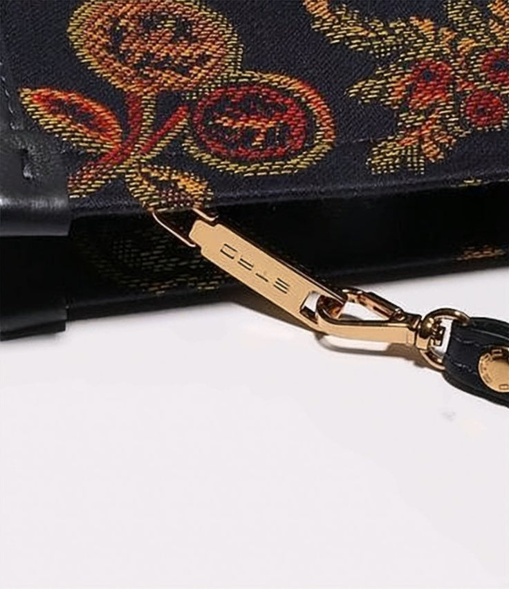 Intricately Patterned Black Clutch