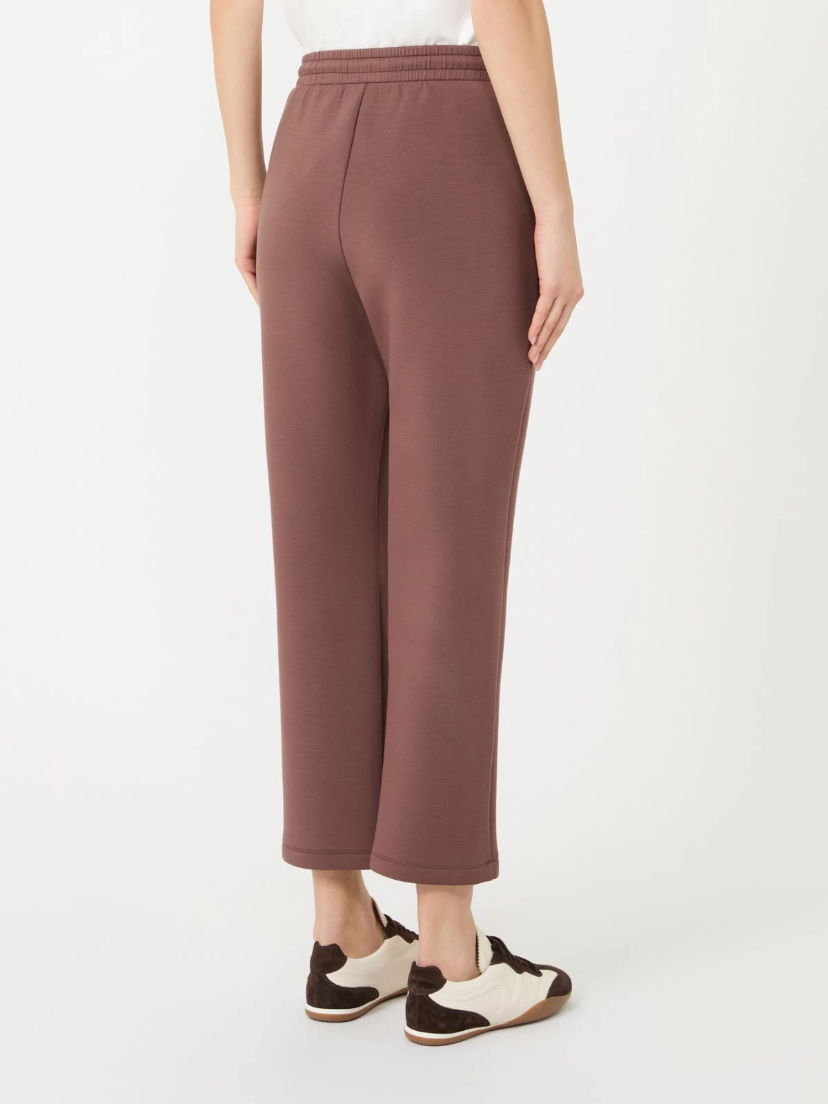 Cropped Relaxed Fit Pants with Drawstring Waistband