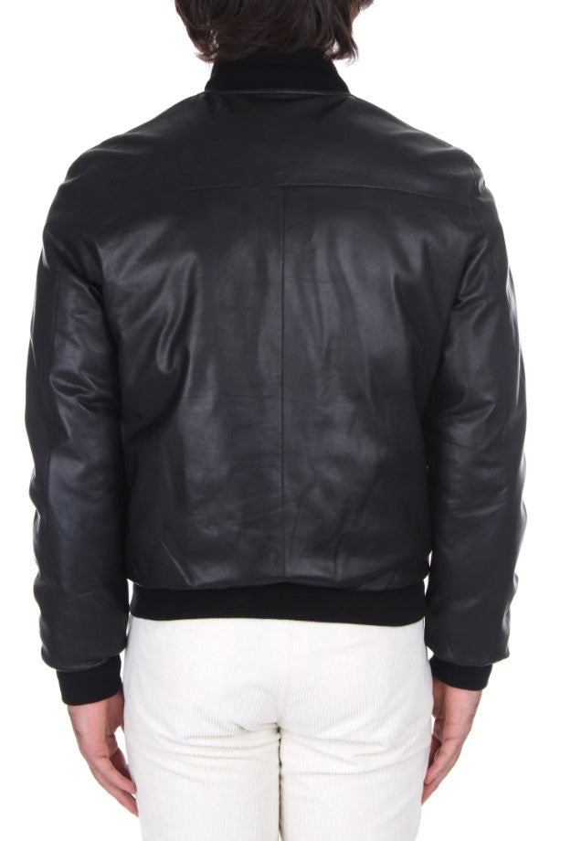 Reversible Black Leather Jacket