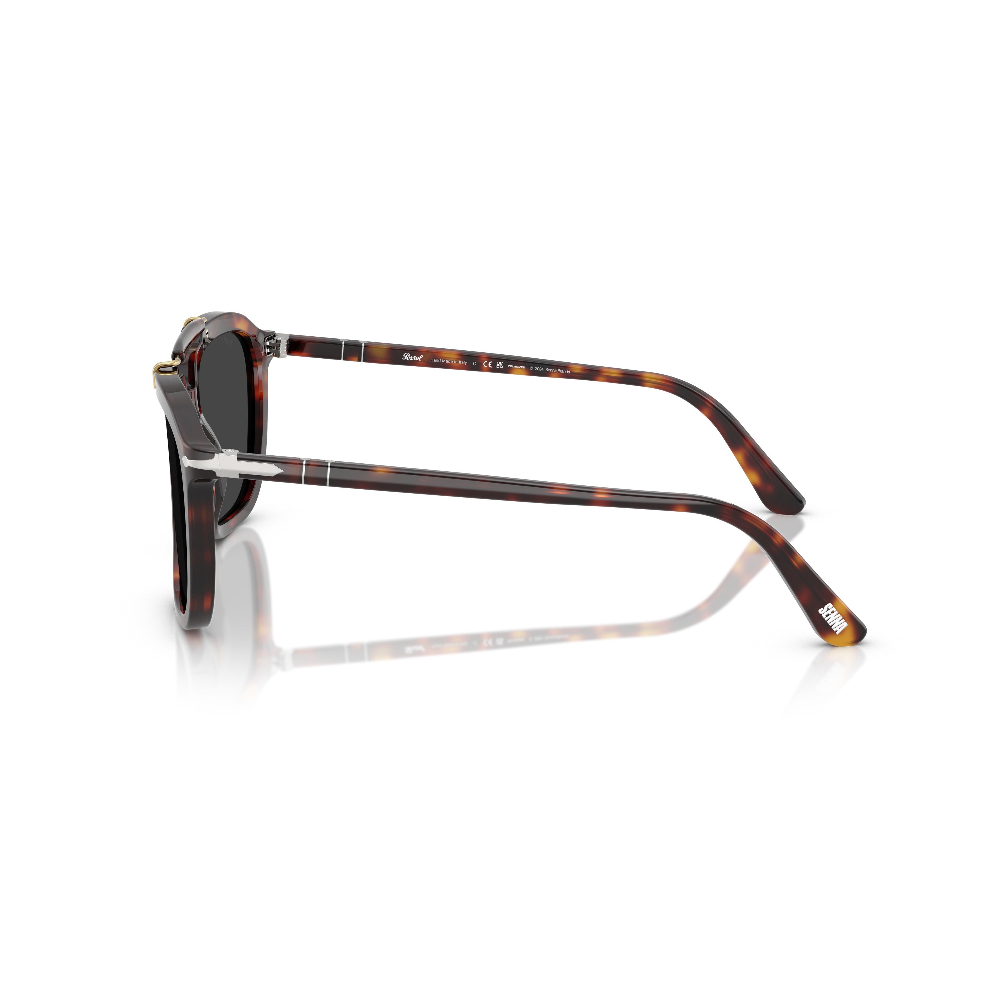 0po0203s Bold Tortoiseshell Sunglasses with Gold-tone Accents