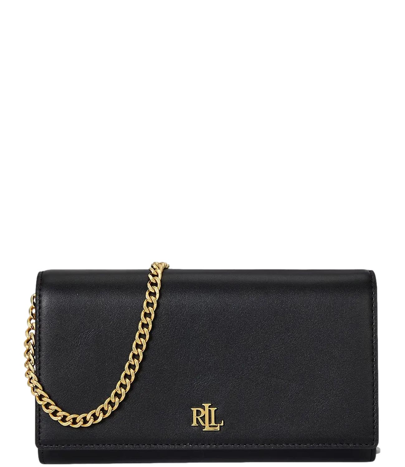 Black Leather Wallet on a Chain