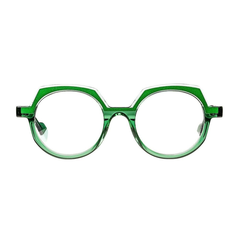 Octa Octagonal-Round Sunglasses With Transparent Green Acetate